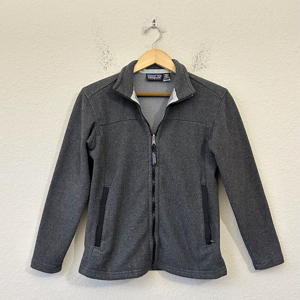 Vintage PATAGONIA SYNCHILLA Polar Basin Jacket Gray Full Zip Fleece